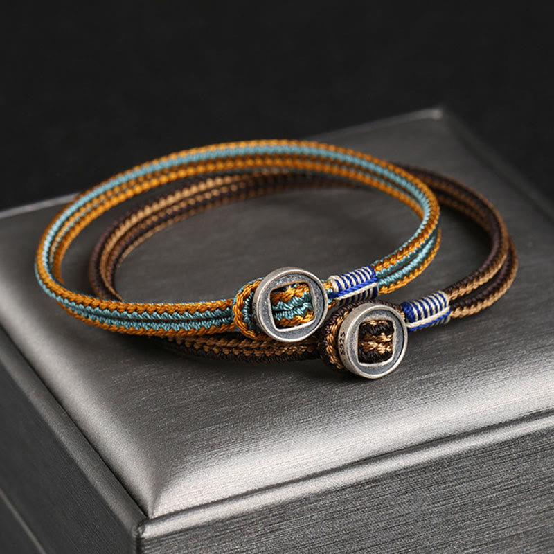 Bracelet en argent sterling 925 avec protection de bouton fait main et Buddha Stones - image 2