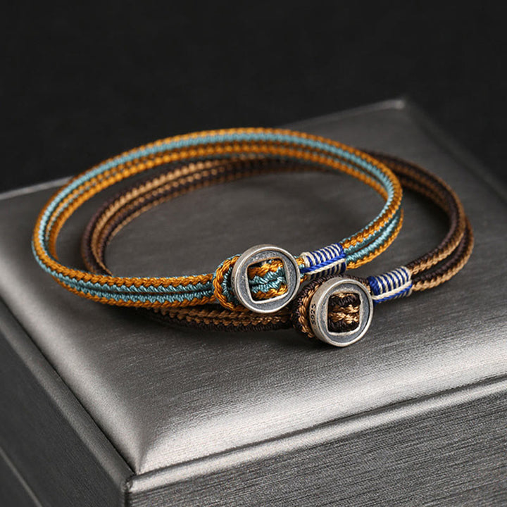 Bracelet en argent sterling 925 avec protection de bouton fait main et Buddha Stones - image 2