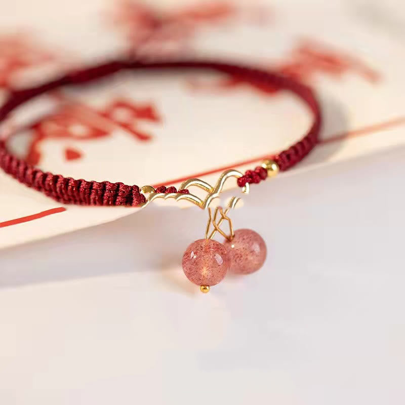 Bracelet de perles fantômes vertes améthyste en quartz fraise naturel Buddha Stones