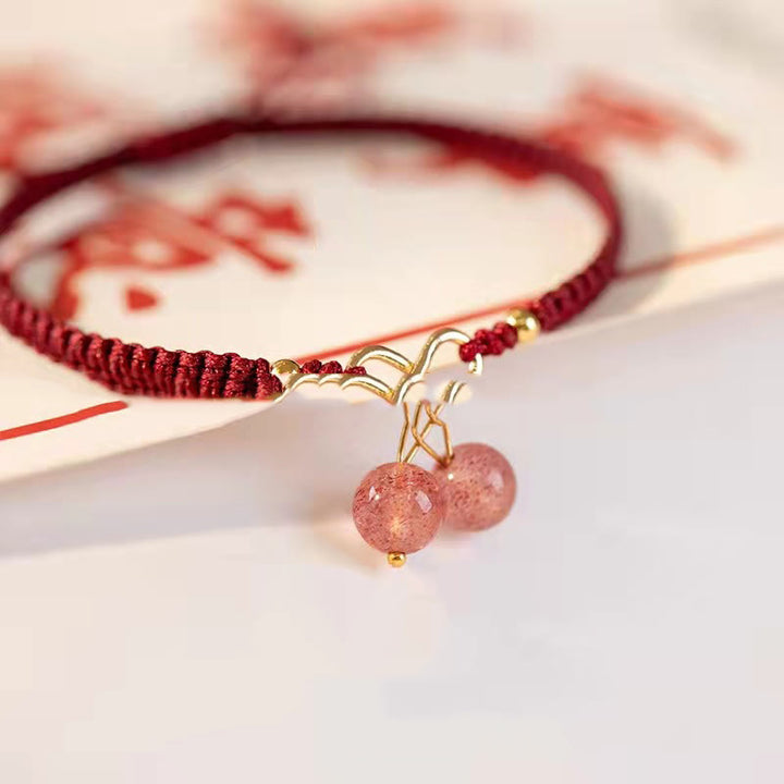 Bracelet de perles fantômes vertes améthyste en quartz fraise naturel Buddha Stones