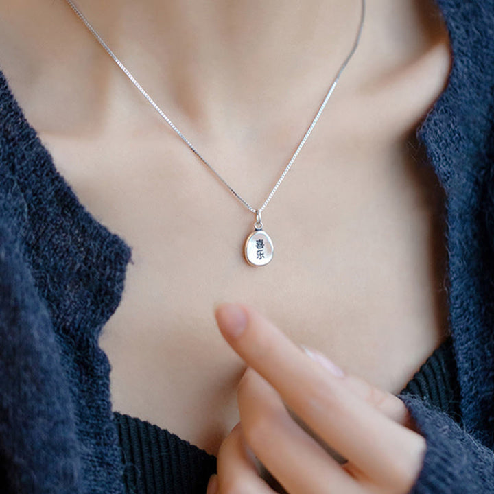 Collier pendentif en argent sterling 925 Buddha Stones en argent sterling 999, symbole de la paix et de la joie, symbole de la chance et de la fortune
