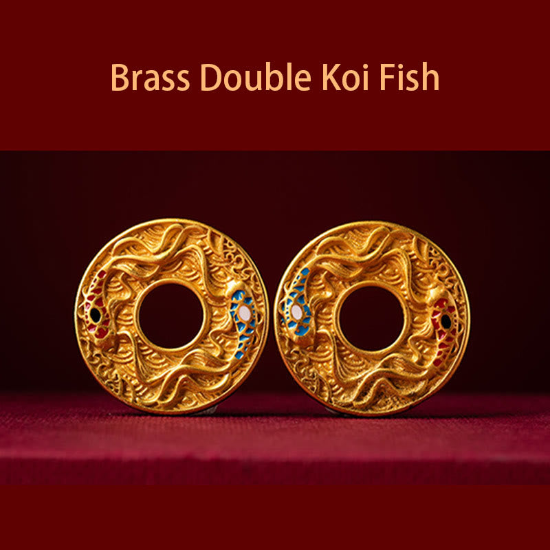 Porte-clés Buddha Stones Double Koi Fish Peace Buckle Wealth Luck