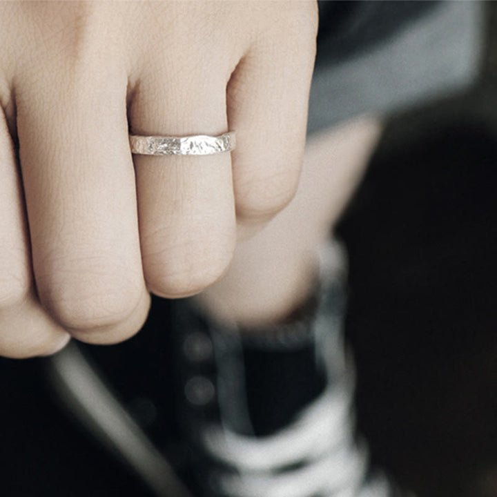 Bague de couple en argent sterling 925 Buddha Stones et design simple - image 5