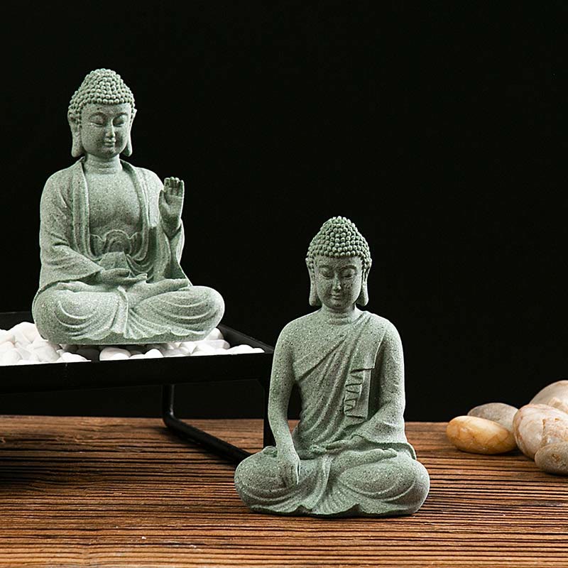Buddha Stones Méditation Tibétaine Contemplation Bouddha Sérénité Compassion Statue Figurine Décoration - image 3