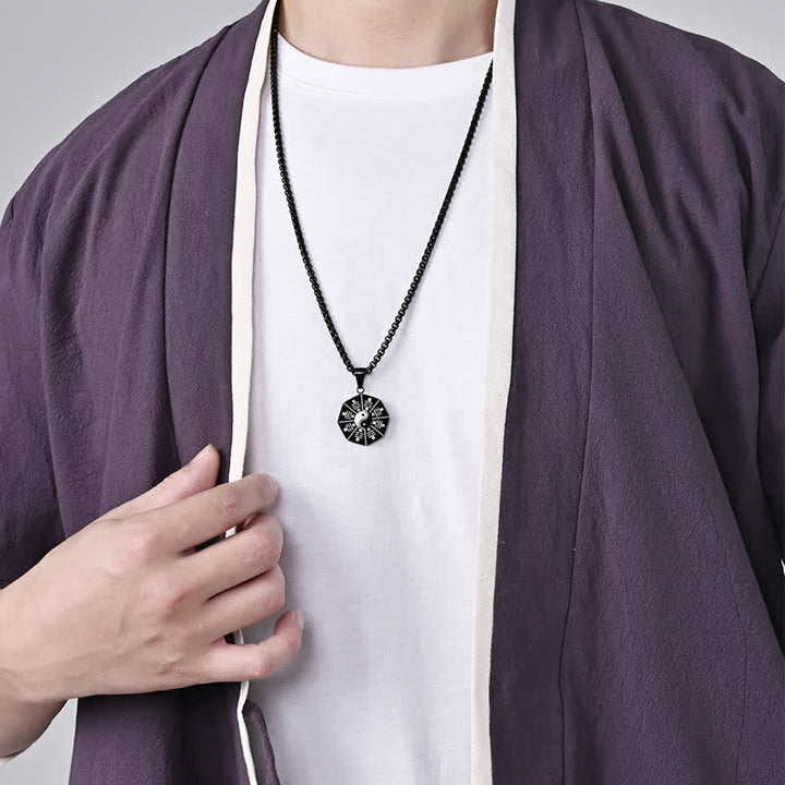 Bagua Yin Yang Titane Acier Balance Collier Pendentif - image 4