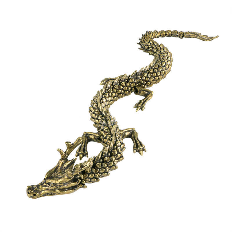 Statue de dragon en laiton et cuivre, protection de la richesse et de la chance, décoration de la maison