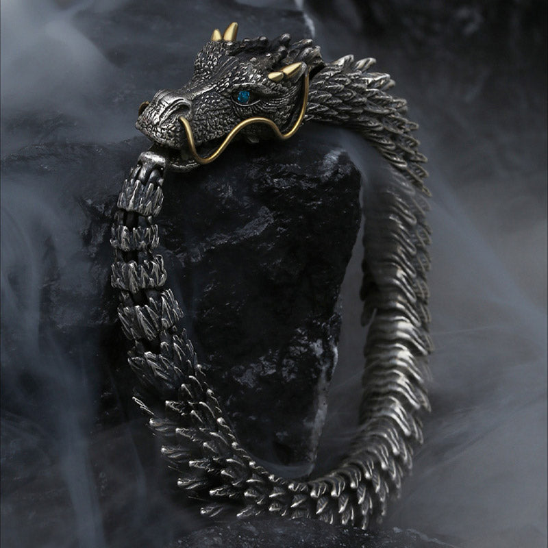 Bracelet chaîne de protection porte-bonheur en Buddha Stones, dragon nordique, fait à la main