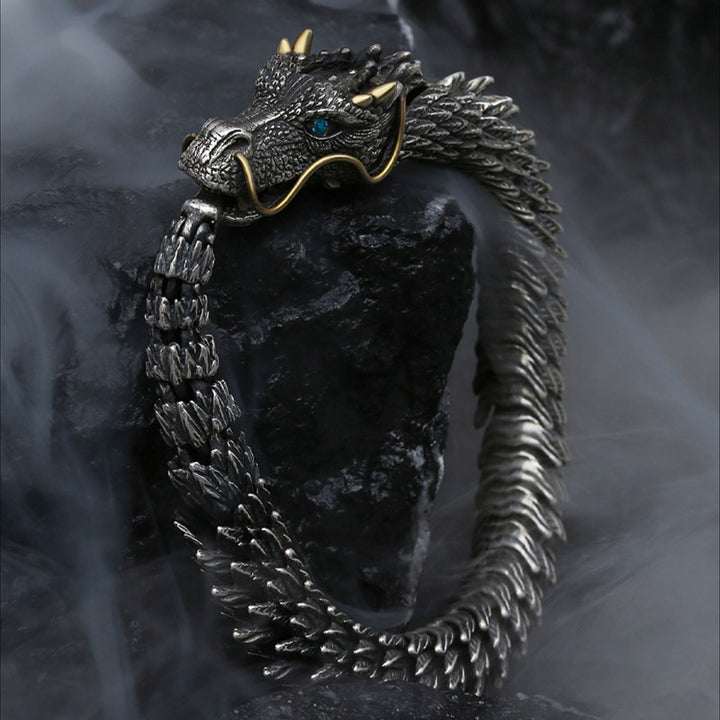 Bracelet chaîne de protection porte-bonheur en Buddha Stones, dragon nordique, fait à la main