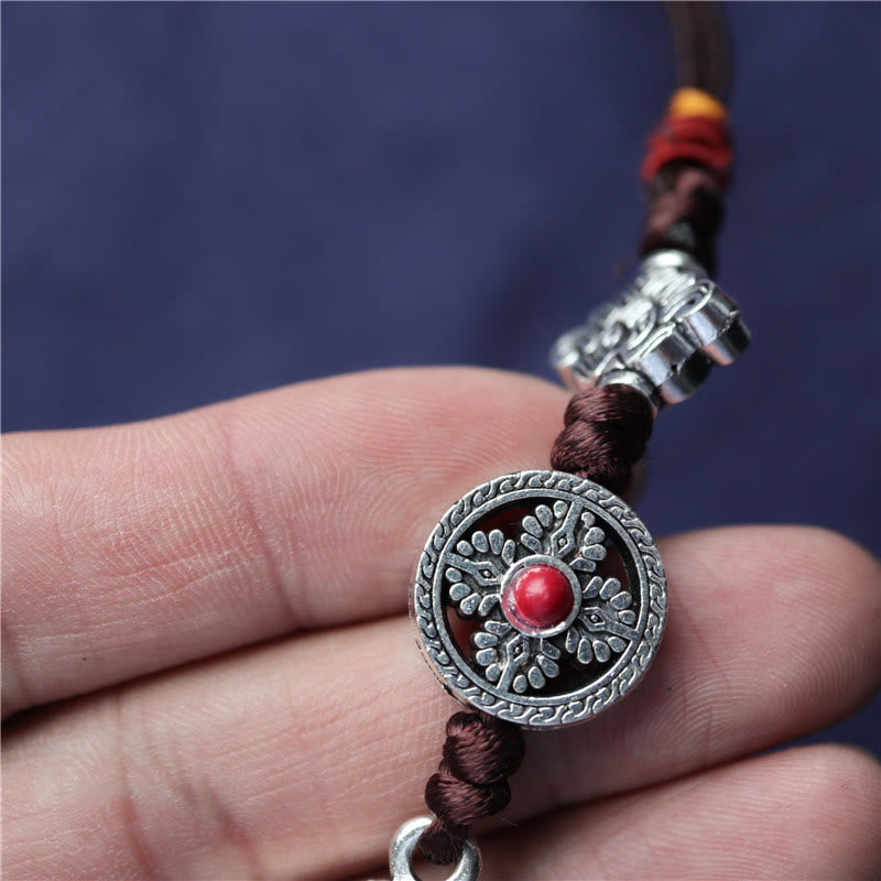 Buddha Stones Tibet Om Mani Padme Hum Roue de prière Paix Rotative Décoration à suspendre pour voiture
