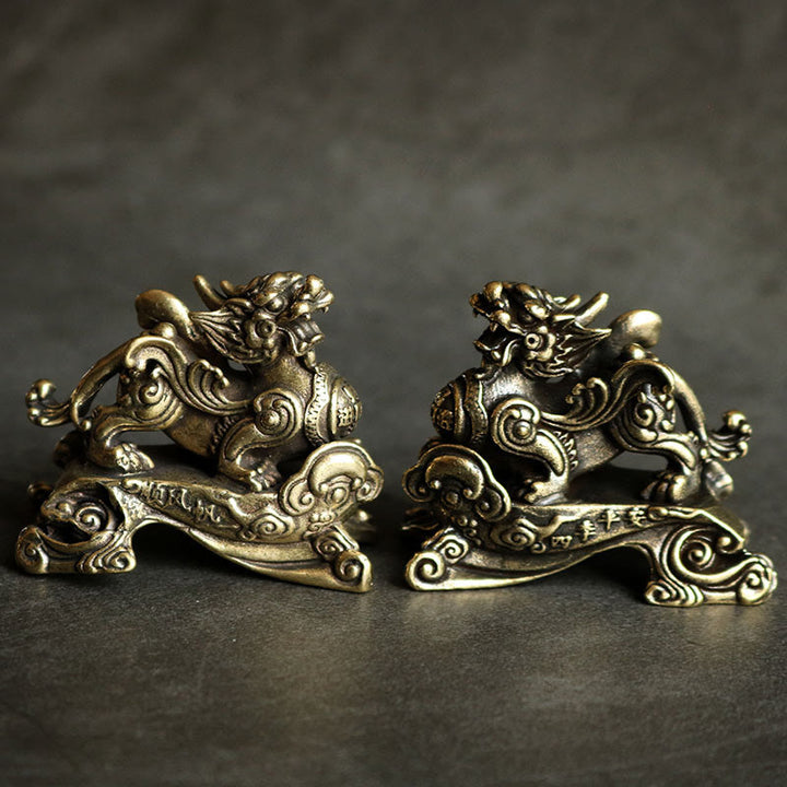 Buddha Stones FengShui PiXiu faites à la main en cuivre pour décoration de richesse et de chance
