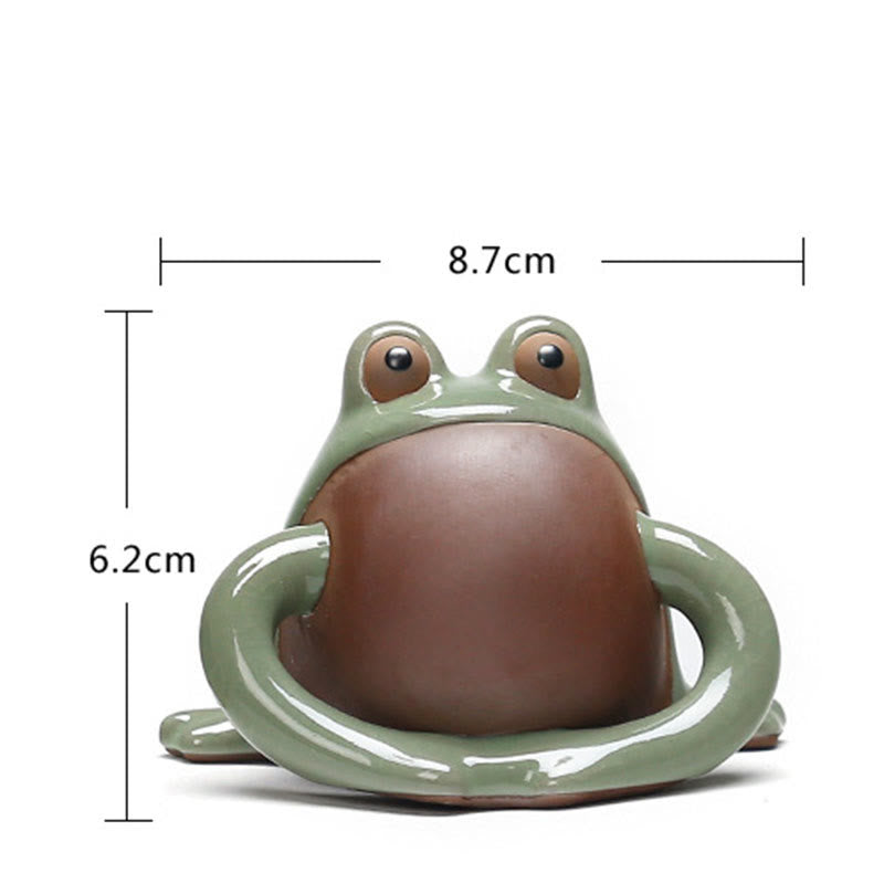 Figurine de grenouille porte-bonheur en céramique pour animal de compagnie, Buddha Stones FengShui, richesse, décoration - image 12