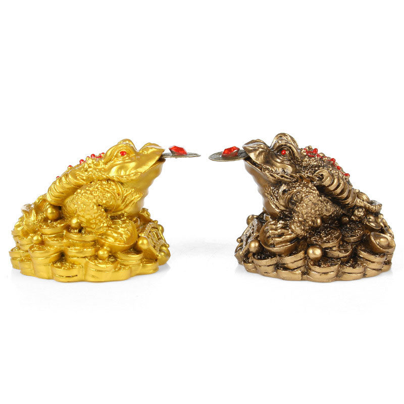 Buddha Stones Feng Shui Décoration de grenouille porte-bonheur