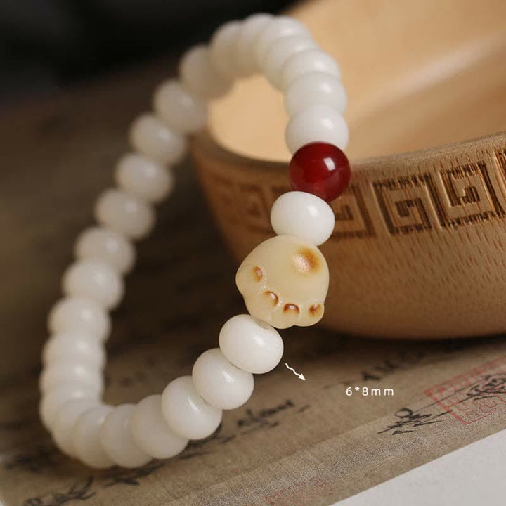 Bracelet porte-bonheur en forme de patte de chat avec graines de Bodhi naturelles et Buddha Stones - image 2