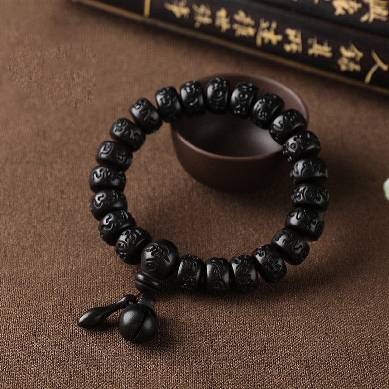 Bracelet tibétain de protection en bois contre la foudre et les Buddha Stones - image 4