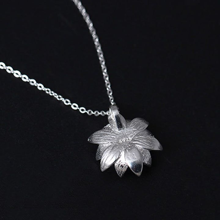 Collier pendentif fleur de lotus en argent sterling 925 avec Buddha Stones et lazurite - image 6