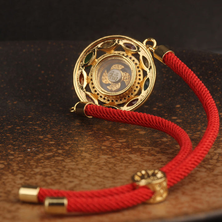 Collier pendentif en Buddha Stones colorées en cuivre et zircon pour la richesse et la chance