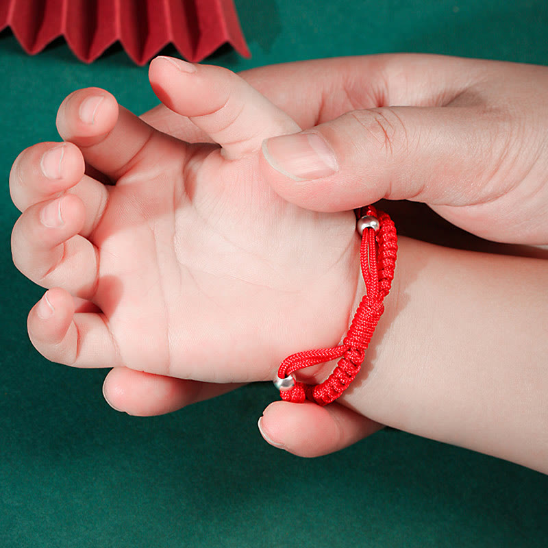 Bracelet pour enfants en argent sterling 999 Buddha Stones et signe du zodiaque chinois, corde rouge, fait à la main - image 16