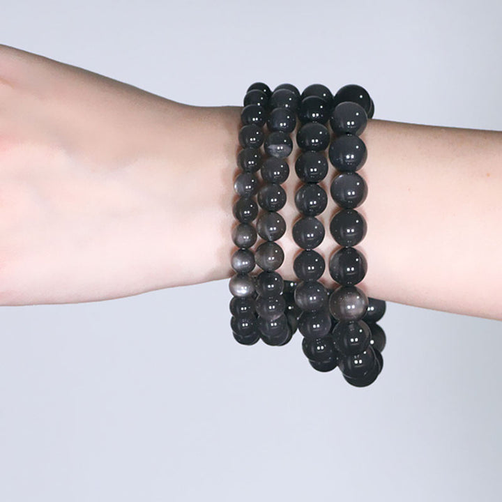 Bracelet de perles d'amour positif en pierre de lune naturelle