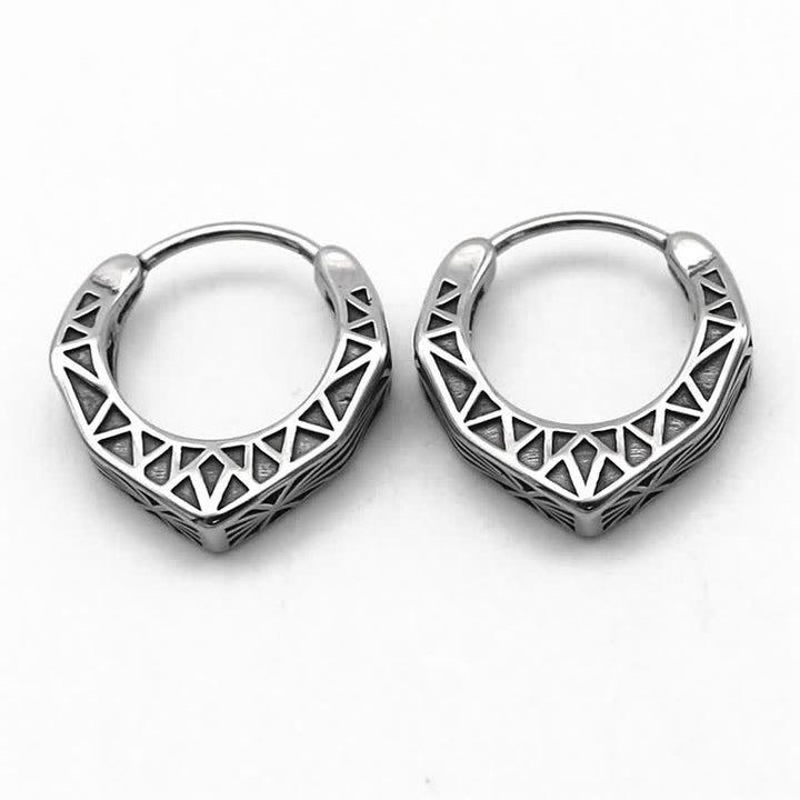 Boucles d'oreilles créoles Viking en acier titane - image 5