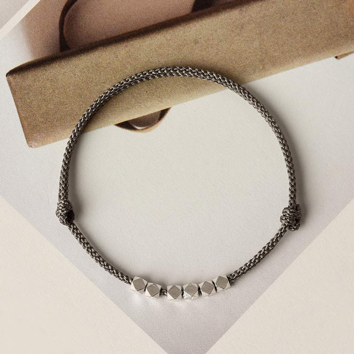 Bracelet de cheville tressé en argent sterling 925 Buddha Stones rouge