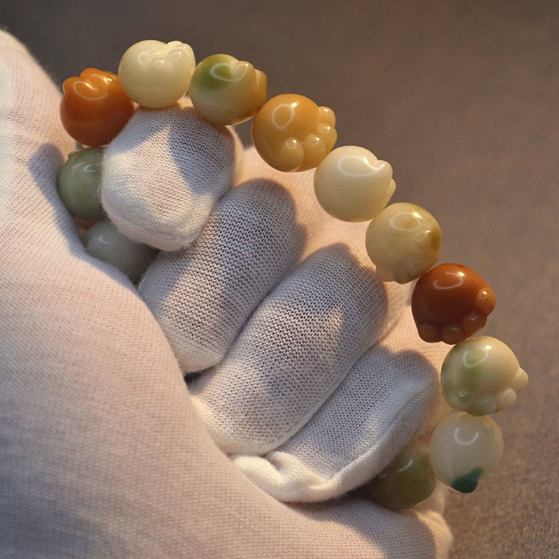 Bracelet d'harmonie calme avec pattes de chat mignon en Buddha Stones et graines de Bodhi multicouches - image 12