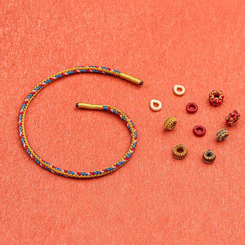 Bracelet tressé porte-bonheur Dunhuang fait main en Buddha Stones
