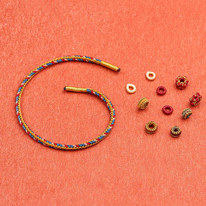 Bracelet tressé porte-bonheur Dunhuang fait main en Buddha Stones