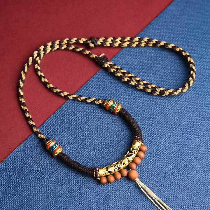Collier pendentif en corde avec nœud King Kong tibétain fait à la main en Buddha Stones Om Mani Padme Hum - image 4