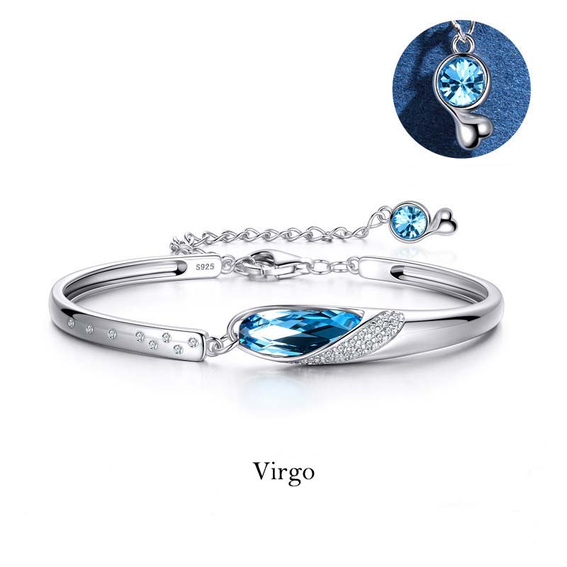 Bracelet à breloques en cuivre plaqué argent 925 Buddha Stones avec 12 constellations du zodiaque - image 13