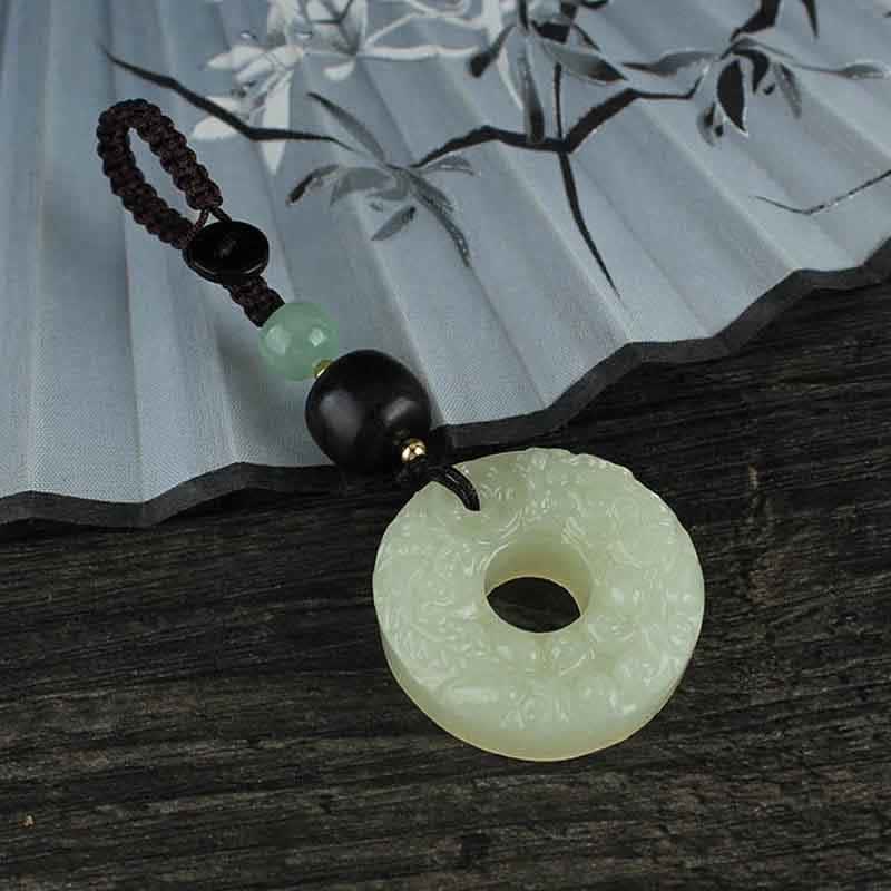 Porte-clés Buddha Stones PiXiu Jade Peace Buckle Abondance Richesse