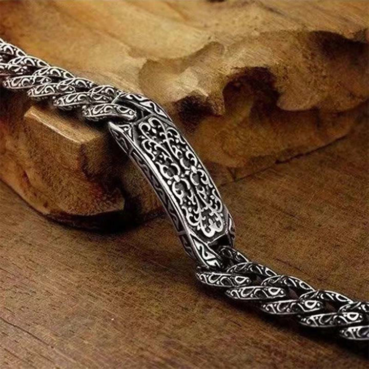 Bracelet de guérison gravé à motifs vintage Buddha Stones