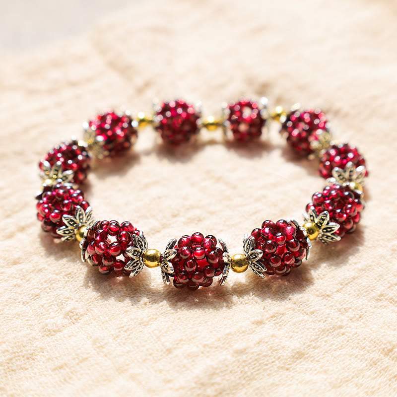 Bracelet de guérison en grenat naturel Buddha Stones - image 0