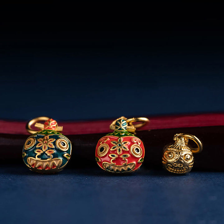 Porte-clés de voiture en forme de bête avaleuse dorée avec Buddha Stones , décoration à suspendre pour téléphone