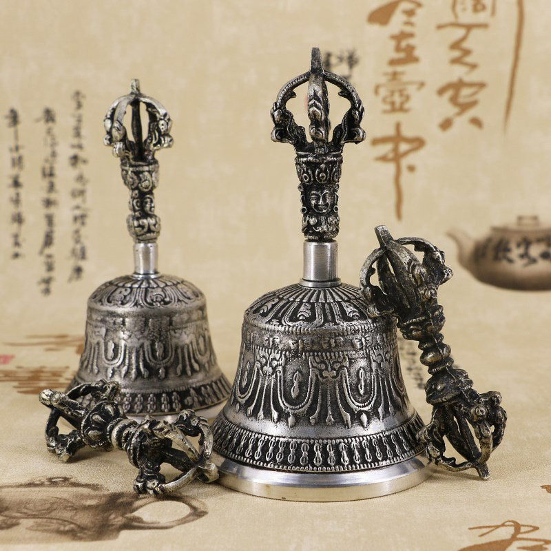 Ensemble de décoration en cuivre avec cloche de méditation tibétaine et vajra dorje Buddha Stones - image 16