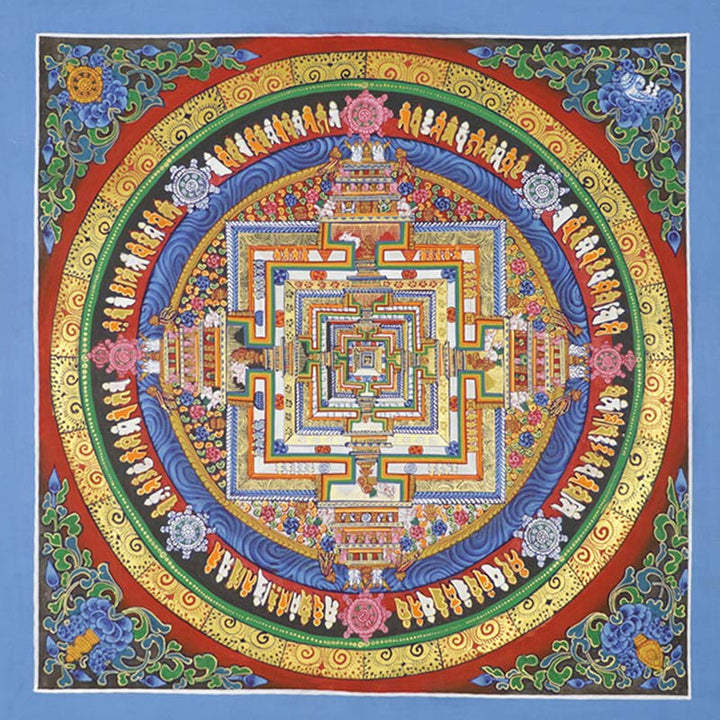 Peinture Thangka tibétaine en Buddha Stones , bénédiction, décoration faite à la main