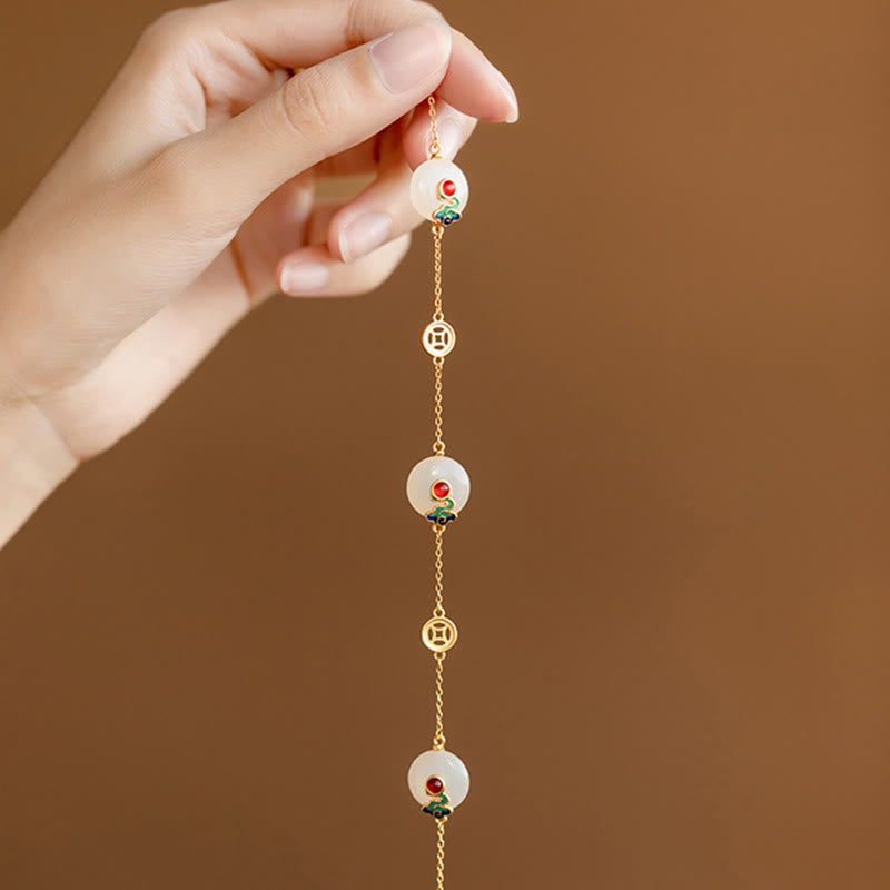 Bracelet porte-bonheur en jade Buddha Stones et nuages de bon augure