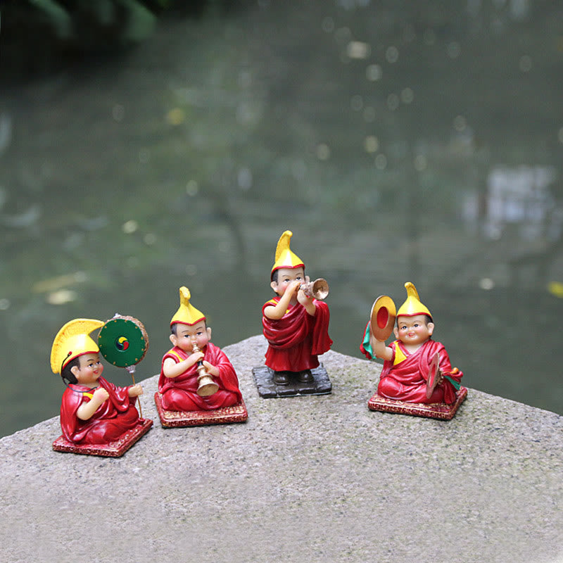 Buddha Stones peintes à la main, figurines de lama tibétaines sculptées, décoration créative pour la maison, le bureau ou la voiture