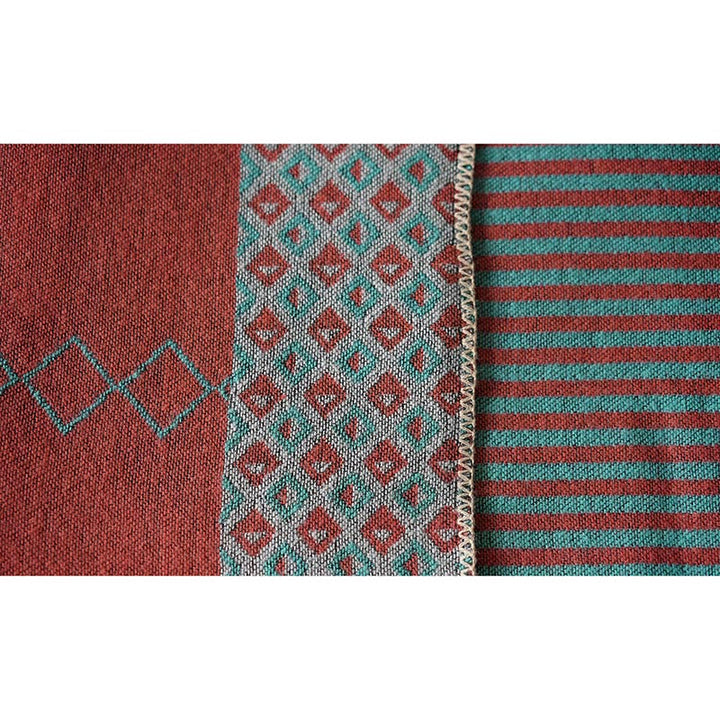 Châle tibétain à rayures et motifs de diamants avec Buddha Stones , écharpe douce et chaude pour l'hiver - image 7