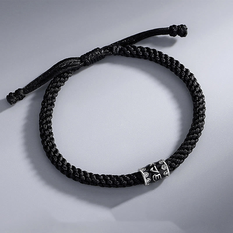 Bracelet tressé en argent sterling 925 Buddha Stones Om Mani Padme Hum Peace - image 2