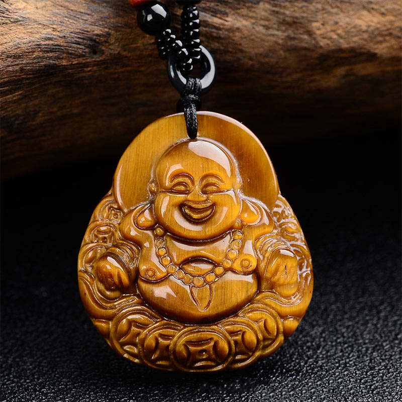 Collier de bénédiction Buddha Stones rieur œil de tigre en pierres de Bouddha - image 2