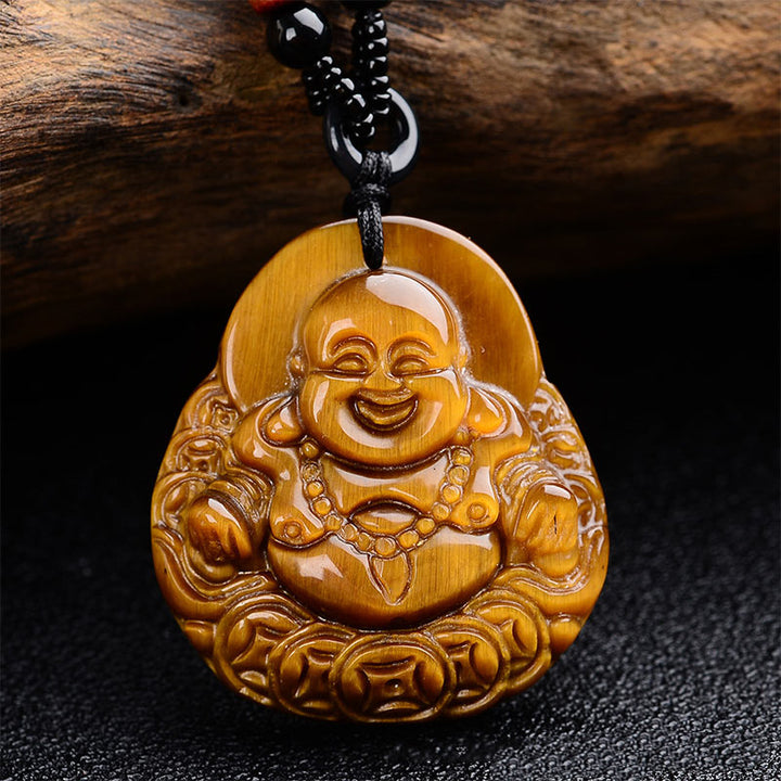Collier de bénédiction Buddha Stones rieur œil de tigre en pierres de Bouddha - image 2