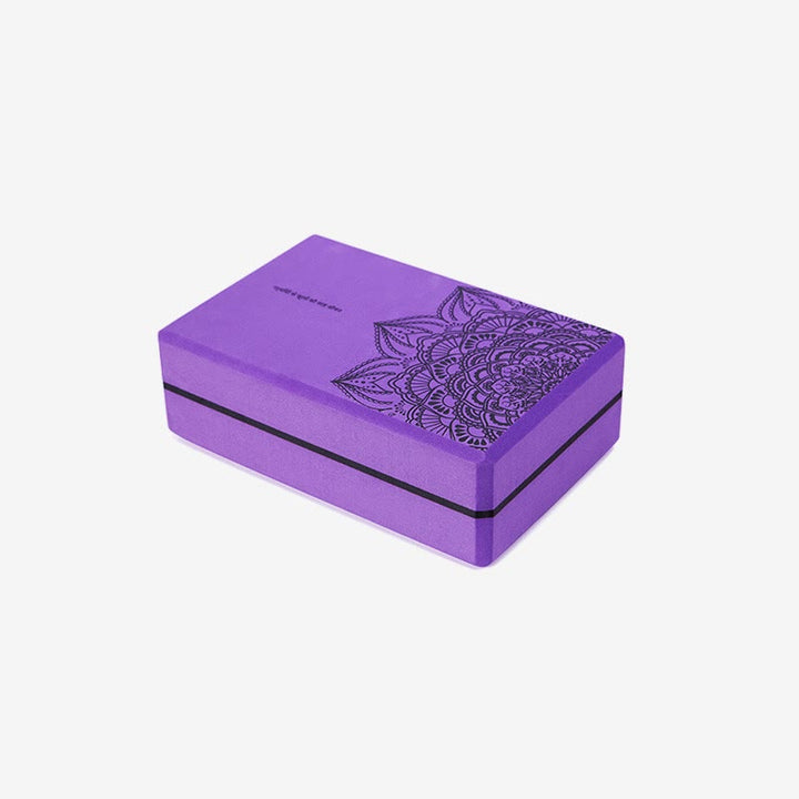 Buddha Stones Bloc de yoga tibétain en mousse souple antidérapante Mandala pour la pleine conscience - Mandala violet - image 8