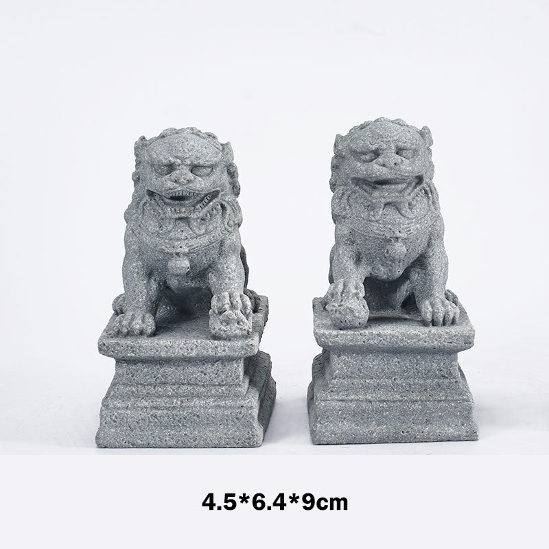 Buddha Stones Lion Fu Foo Chiens Éléphant Éloignez le Mal Bénédiction Décoration de la Maison - Grands chiens Fu - image 4