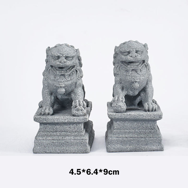 Buddha Stones Lion Fu Foo Chiens Éléphant Éloignez le Mal Bénédiction Décoration de la Maison - Grands chiens Fu - image 4