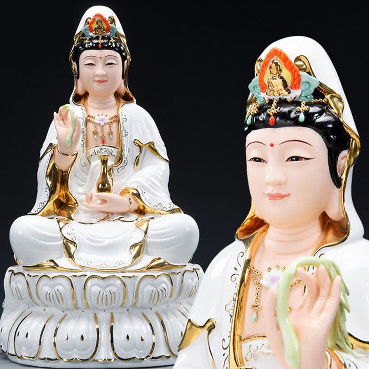 Statue en céramique du succès du Bodhisattva Avalokitesvara de Chenrezig, décoration de la maison - image 0