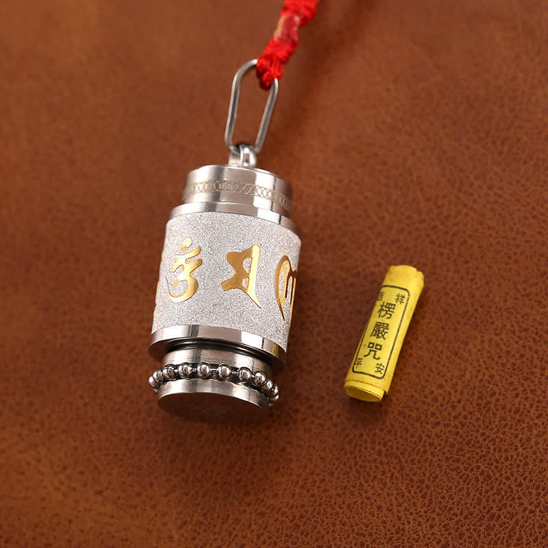 Collier pendentif amulette de sagesse en acier titane avec Buddha Stones tibétaines Om Mani Padme Hum Shurangama Mantra - image 12