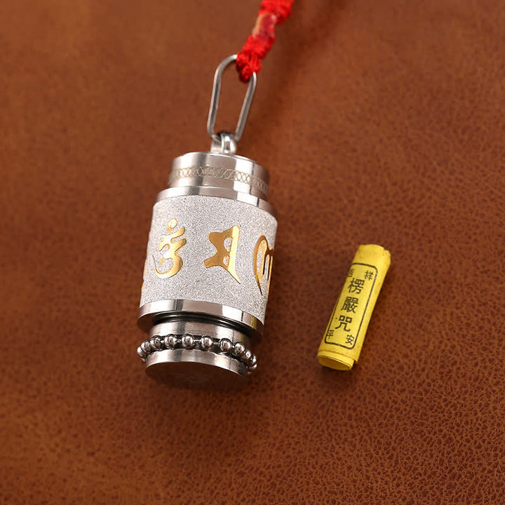 Collier pendentif amulette de sagesse en acier titane avec Buddha Stones tibétaines Om Mani Padme Hum Shurangama Mantra - image 12