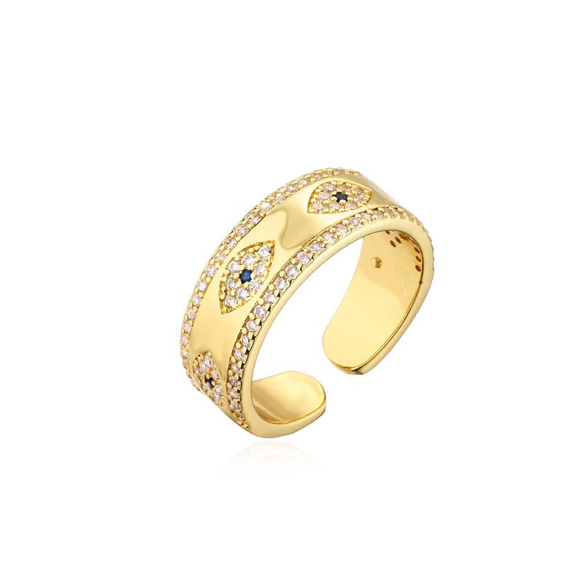 Bague en alliage de cuivre Buddha Stones et mauvais œil