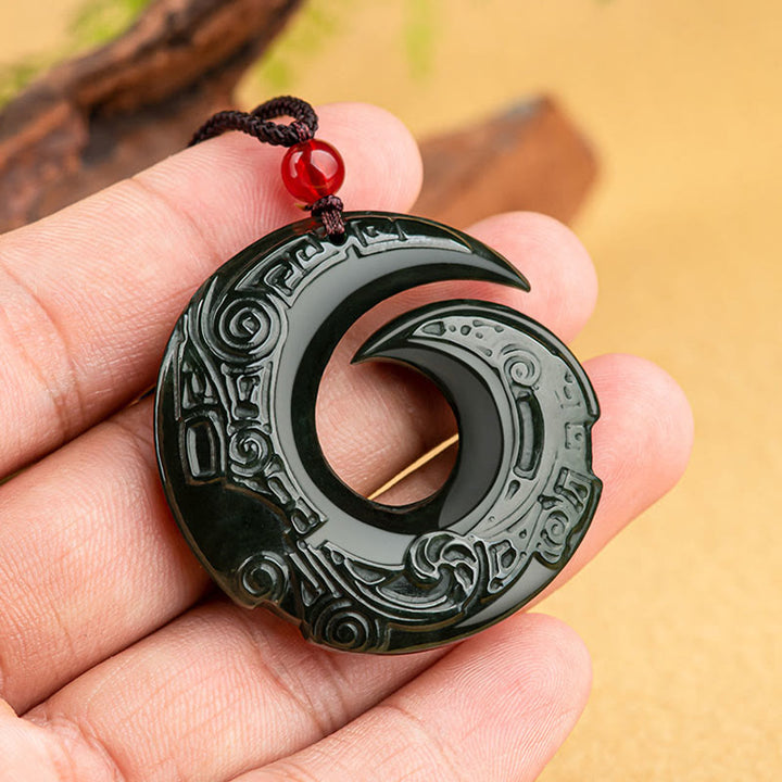 Collier pendentif en jade cyan Hetian naturel Buddha Stones pour améliorer la chance