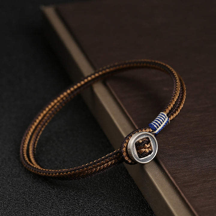 Bracelet en argent sterling 925 avec protection de bouton fait main et Buddha Stones